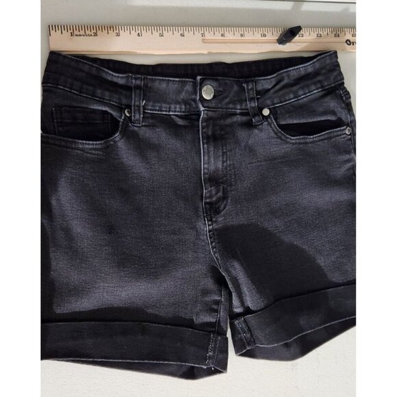 Dip Shorts Womens Size 10 Black Denim Cuffed - Picture 4 of 8